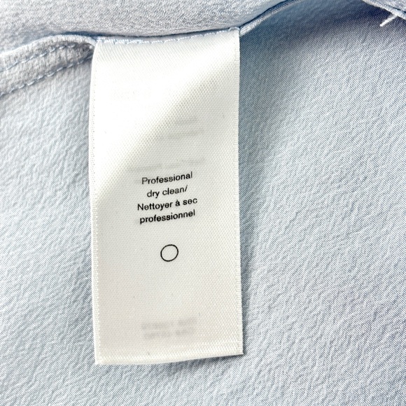 Rag & Bone Victor 100% Silk Draped Wrap Front Long Sleeve Blue Blouse Size M - Picture 10 of 13